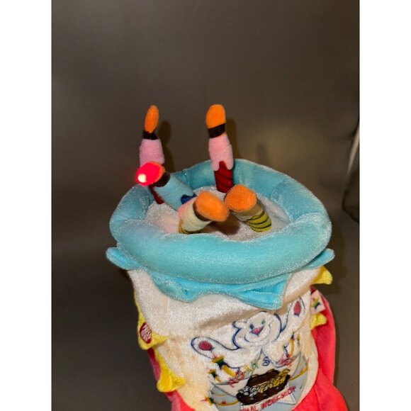 Noah's Ark Musical Happy Birthday Cake Plush Light-Up Candles hat 7X7" READ - Picture 2 of 10